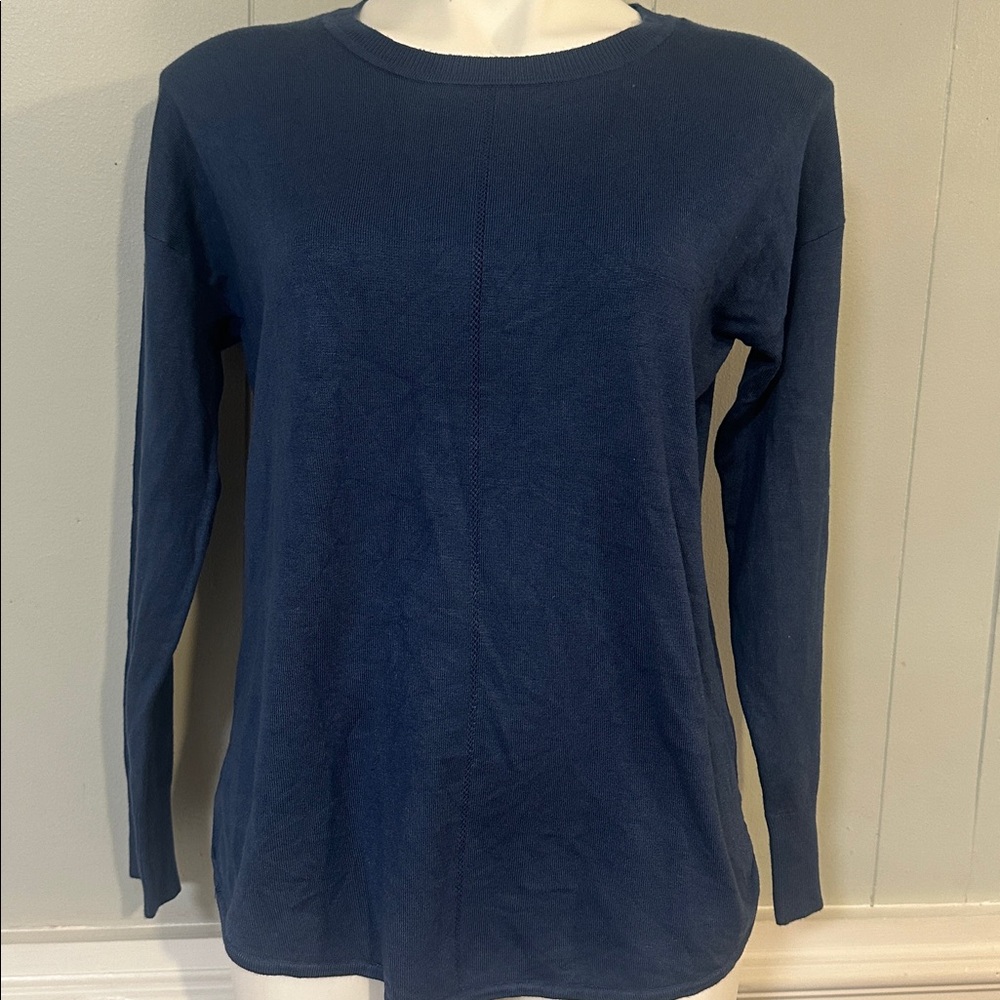 Ellen Tracy Deep Blue Long Sleeve Sweater